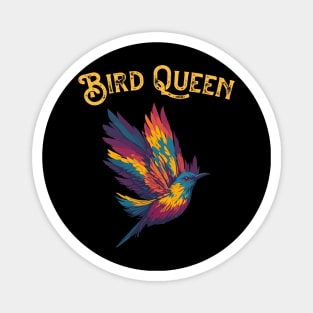 I like Pink Birds Queen Funny vintage Bird theme Lover Crown Magnet